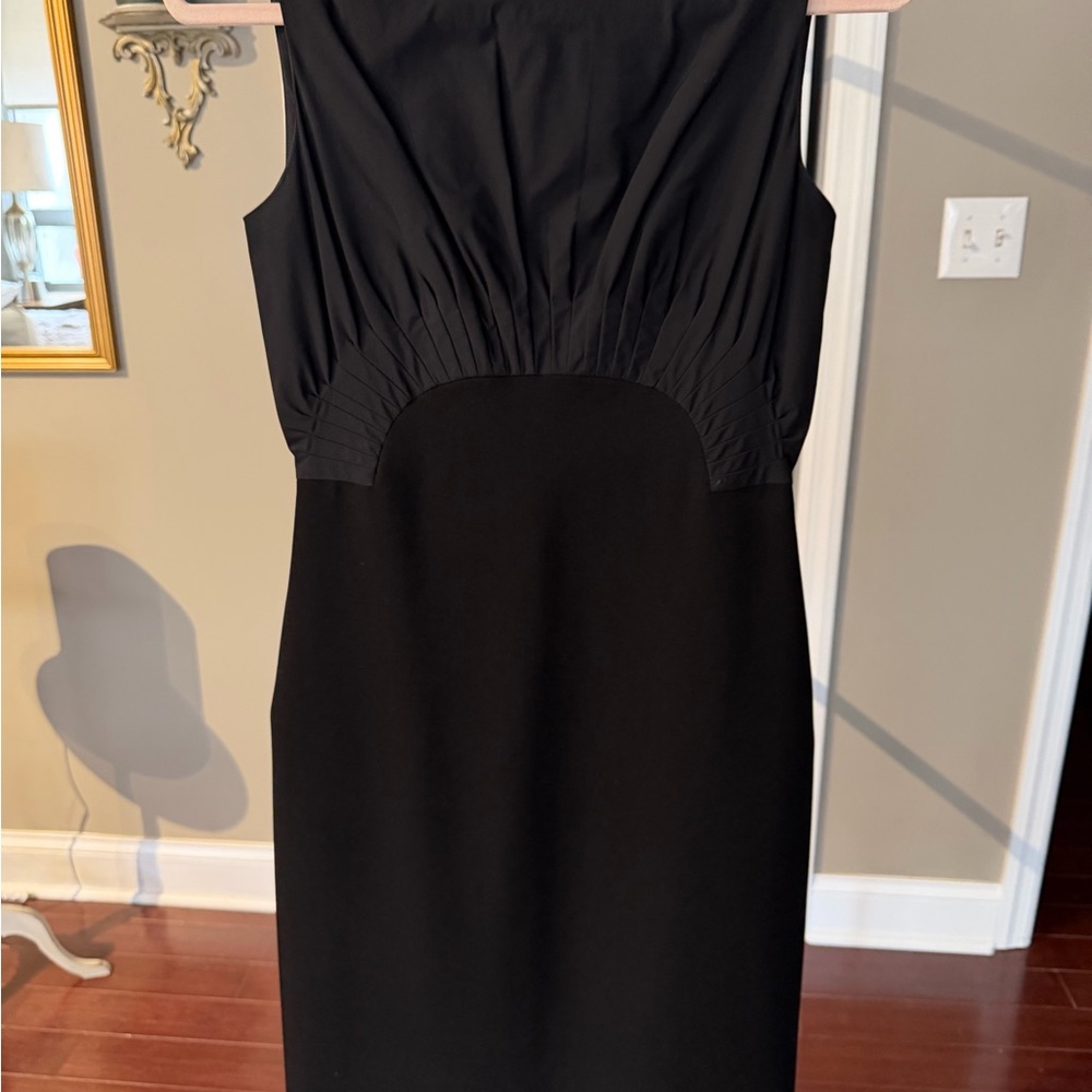 Diane Von Furstenberg Black Sleeveless Midi Sheath Dress
